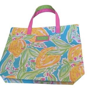 Lilly Pulitzer Colorful Tote Bag Handle Beachy Tropical Estée Lauder